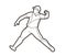 Cricket player action cartoon sport graphic