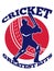 Cricket player batsman batting retro