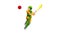 Cricket player green clothes icon animation
