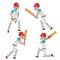 Cricket Player Male Vector. Cricket Team Characters. Flat Cartoon Illustration