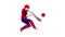 Cricket player red equipment icon animation