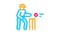 Cricket Player Throwing Ball Icon Animation