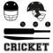 Cricket symbols. Flat style