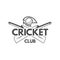 Cricket team emblem and design elements. championship logo . club badge. Sports symbols with gear, equipment. Use for