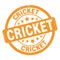 CRICKET text written on orange round stamp sign