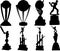 Cricket Trophy silhouette Set