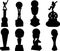 Cricket Trophy silhouette Set