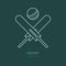 Cricket vector line icon. Bats and ball logo, equipment sign. Sport competition illustration