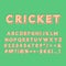 Cricket vintage 3d vector alphabet set