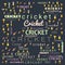 cricket word cloud use for banner, painting, motivation, web-page, website background, t-shirt & shirt printing, poster, gritting