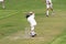 Cricket youth batsmen driving the ball