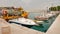CRIKVENICA, CROATIA - July 26, 2021: Boats in Crikvenica marina moored to docks of Kvarner bay