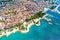 Crikvenica. Town on Adriatic sea beach and waterfront aerial view