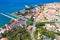 Crikvenica. Town on Adriatic sea waterfront aerial view