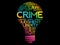 Crime bulb word cloud collage