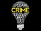Crime bulb word cloud collage