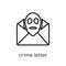 crime Letter icon. Trendy modern flat linear vector crime Letter