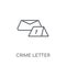 crime Letter linear icon. Modern outline crime Letter logo conce