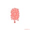 Crime. Logo. Isolated fingerprint with blood on white background