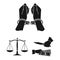 Crime and Punishment black icons in set collection for design.Criminal vector symbol stock web illustration.