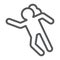 Crime scene line icon, accident and murder, victim sign, vector graphics, a linear pattern on a white background.