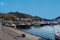 Crimea. Balaclava on the background of the ruins of the fortress Chembalo