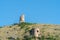 Crimea fortress balaklava flying bay cembalo balaclava mountain panorama sea, concept shore tourist from travel and