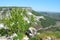 Crimea, mount Besh-Kosh near Bakhchysaray. View from the North side of the plateau of Chufut-Kale