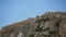 Crimea rocks with Holy Cross on the top. Mountains against sky