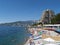 Crimea, Yalta. View of the beach and the black sea coast