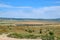 Crimean landscapes, driving on roads of Crimea. Suburbs and villages and fields and trails of The Crimea