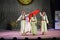 Crimean tartar children dancers in native dress performing native dance on stage