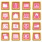 Criminal activity icons pink