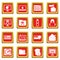 Criminal activity icons set red
