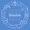 Criminal and detective elements. Crime, law and justice vector i