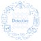 Criminal and detective elements. Crime, law and justice vector i