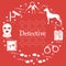 Criminal and detective elements. Crime, law and justice vector i