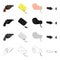 Criminal, gloves, picklock and other web icon in cartoon style.Pistol, holster, weapon, icons in set collection.