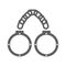 Criminal, handcuffs icon. Gray vector graphics