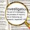 Criminal Investigation Definition Showing Crime Detection Of Legal Offense 3d Illustration