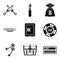 Criminal offence icons set, simple style
