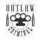 Criminal Outlaw Street Club Black And White Sign Design Template With Text, Brass Knuckles And Bullets