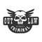 Criminal Outlaw Street Club Black And White Sign Design Template With Text And Winged Scull