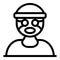 Criminal prison icon, outline style