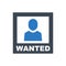 Criminal wanted icon. Simple vector graphics