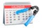 Crimper, crimp tool with desk calendar, 3D rendering