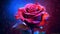 Crimson Enchantment: A Drip Painting Rose for a Passionate Valentine\\\'s Day