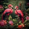 Crimson Flamingo Flowers: Majestic Beings in Nature's Kingdom