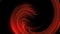 Crimson futuristic spiral motion of red elements, abstract glowing movement,.