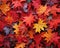 Crimson Maple Leaves Assembled into a Vibrant Puzzle Mosaic. AI Generated